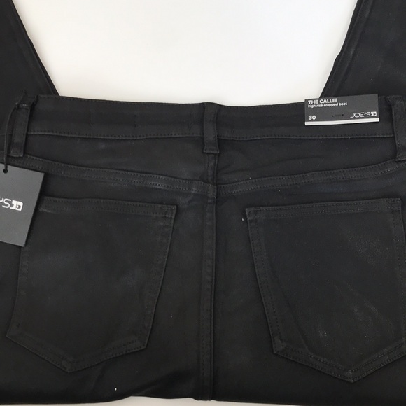 NWT Joe’s Jeans Callie Black Coated Denim High Rise Bootcut Crop Pants 28 & 30 - Picture 14 of 16